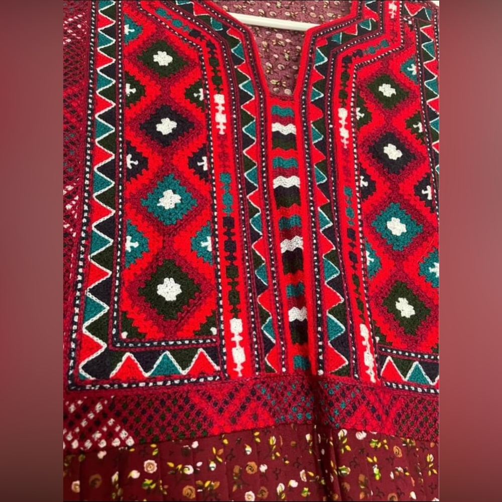 Floral Dress With Handmade Applique